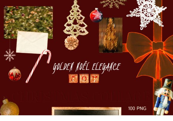Download Golden Noël Elegance PNG Collection - Premium Resources